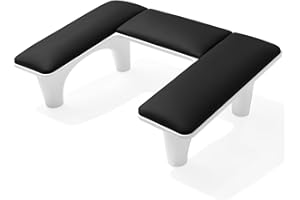 WILFNIEE Wifniee U-shaped Arm Rest for Nails Tech: PU Leather Manicure Hand Rest - 15° Inclined Nail Armrest Stand for Nail Tech (Black)