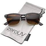 zeroUV - Classic Horn Rimmed Square Lens Semi-Rimless Sunglasses 52mm
