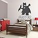 Personalized Wall Decals - Lego Batman with Name Below - Superhero Party Decorations, Kids Bedroom Wall Stickers, DC Comics