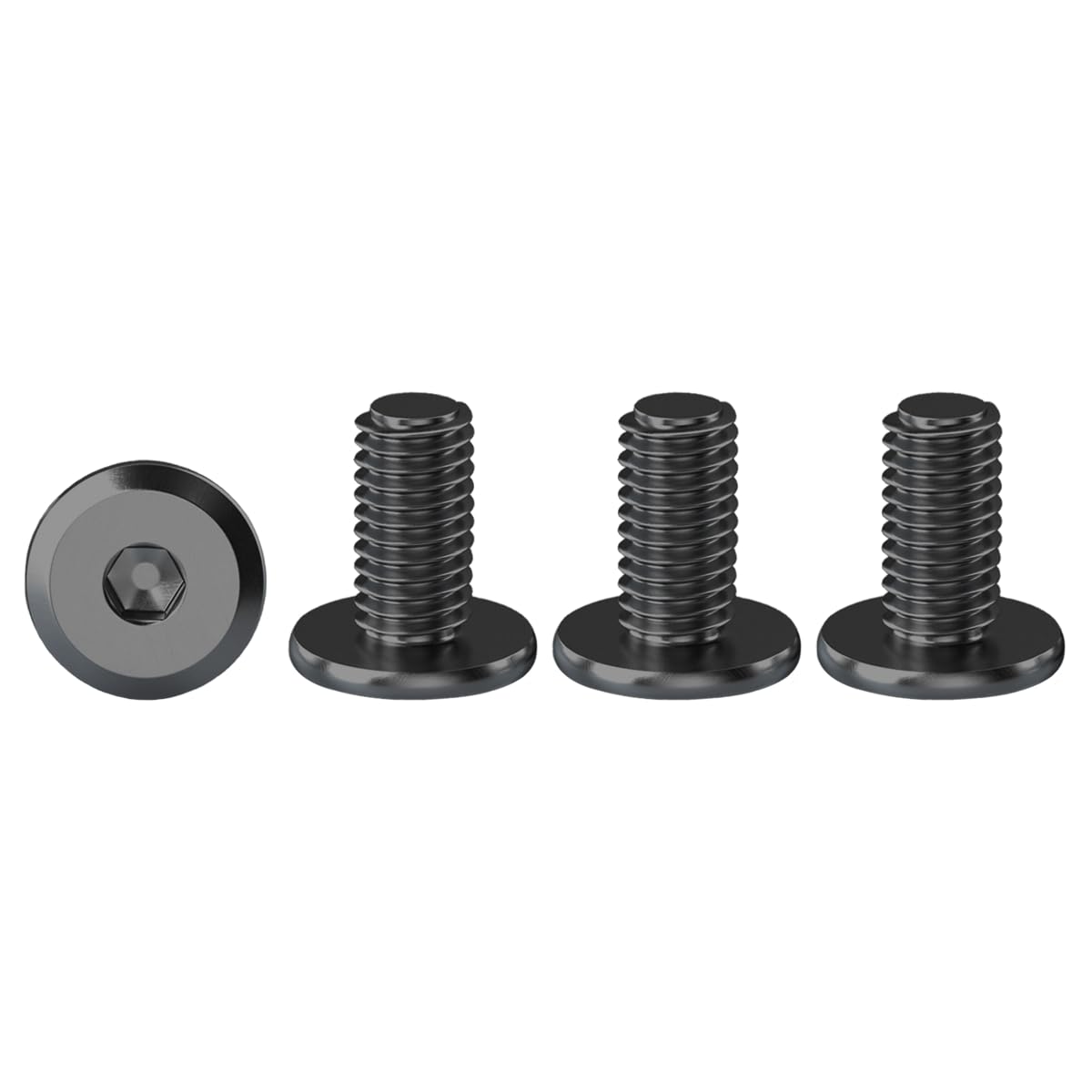 Drenky M4 X 12mm Flat Head Furniture Screw, 20 Pack, Black, Stainless Steel — image 1