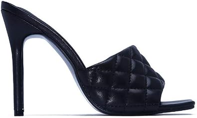 quilted open toe heels