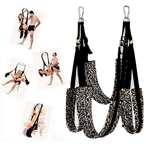 Flexmus Sex Swing for Adult Slings and Swings Bondage Love Swings for Rrestraint, Adults Sex Play Toy Sex Furniture for Couples (Leopard)