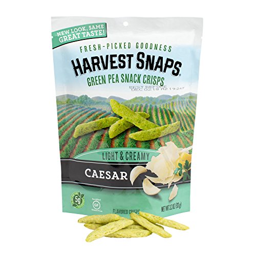 Harvest Snaps Green Pea Snack Crisps, Caesar 3.3oz, Deliciously Baked