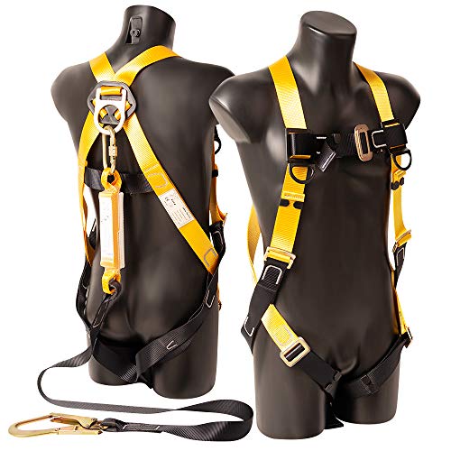 image for X XBEN Safety Harnesses with Fall Protection Lanyards, Full Body Harne