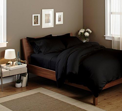 Ultra Soft & Exquisitely Smooth Genuine 100% Egyptian Cotton 1000 Thread Count Sheet Sets, Lavish Sateen Solid, Deep Pockets (18" Pockets), 4 Piece California King Size Sheet Set, Solid, Black