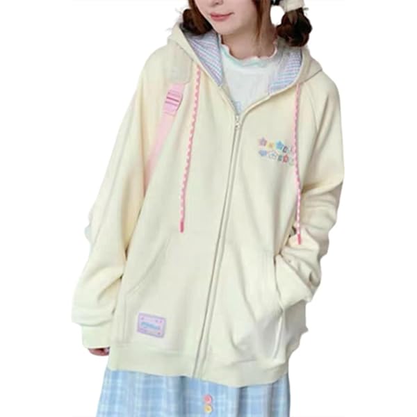 Sweat Kapuche Kawaii Chiot Oreilles Longues - Style Harajuku Y2K - Coton Décontracté Femme