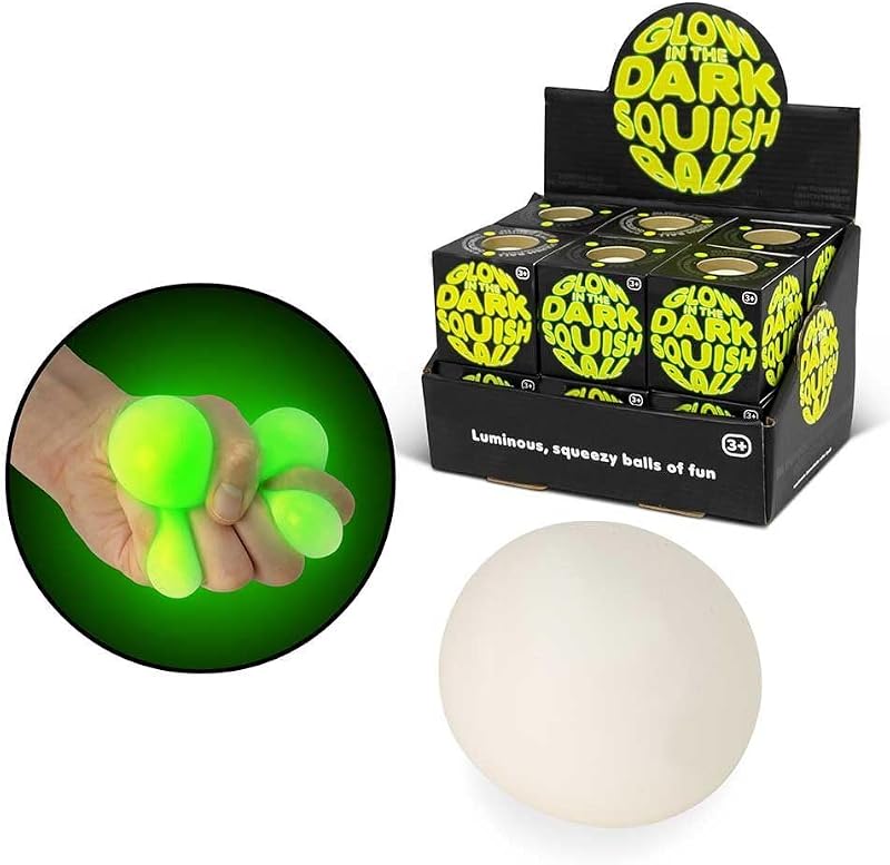 Glow in Dark Squish Ball 6cm Assorted Fidget Stress Relief Toy