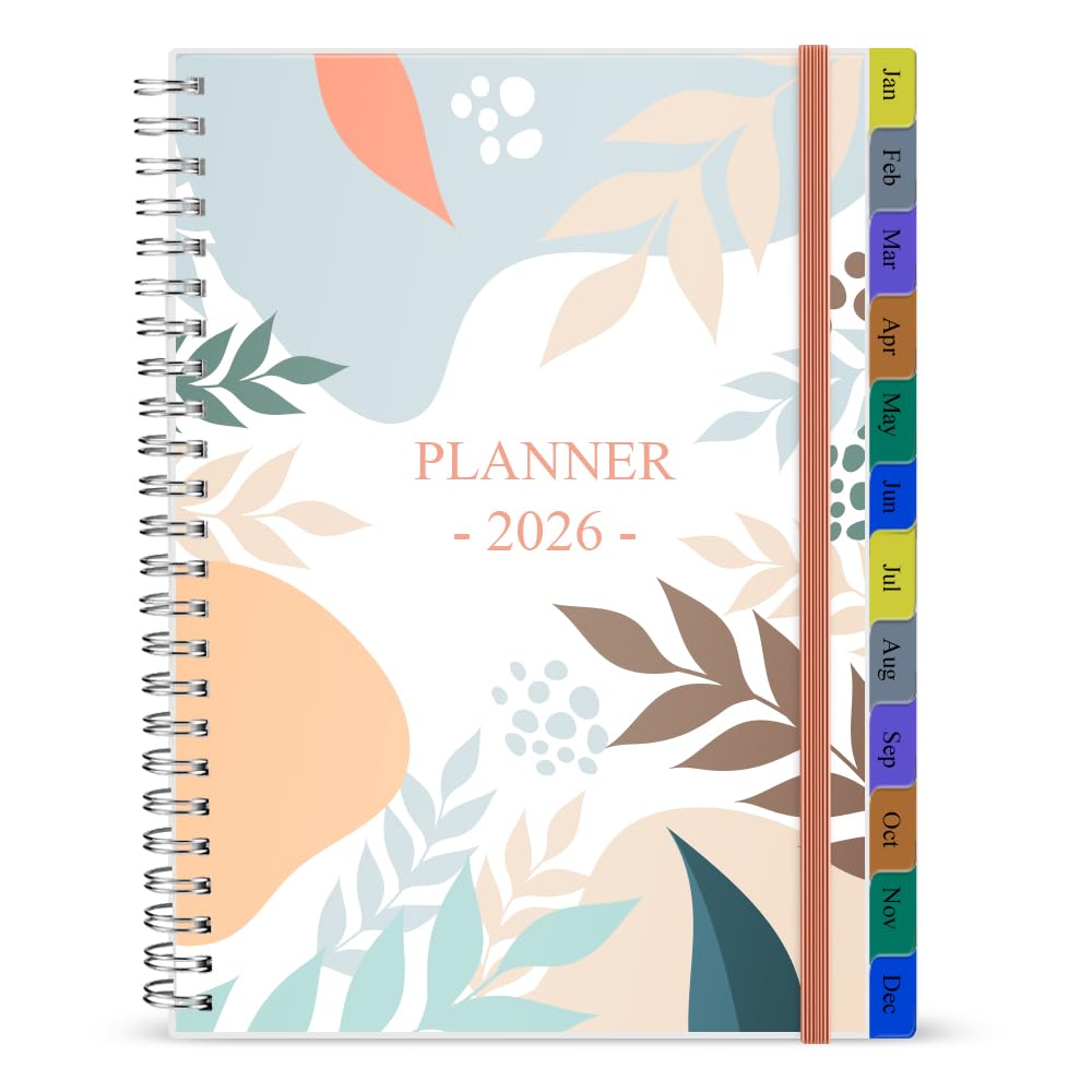 Photo 1 of 2026 Planner - Weekly & Monthly Planner Runs January 2026 to December 2026, 6.25" x 8.25", 12 Monthly Tabs, 14 Notes Pages, Inner Pocket, Flexible Cover with Twin-Wire Binding, Planners 2026