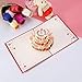 Unomor Happy Birthday Card, 3 Layers Cake Pop Up Birthday Card with Cute Red Candle, Envelope Included