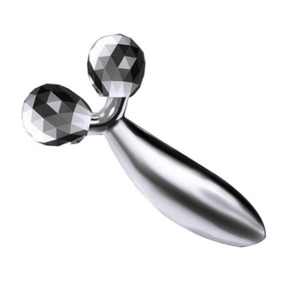 Enshey Face Massager, 3D Roller Massager V Face Massager Ball Y-Shape Face & Body Skin Care Roller Firming Lifting Anti-Aging Slimming Massage Tool Roller (Sliver)