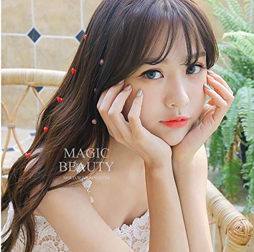 3 PCS Resin Love Shape Long Hair Decorative Headdress Hair Clip Hair Extensions with Comb Invisible Streamline Hairpin Hair Accessories
