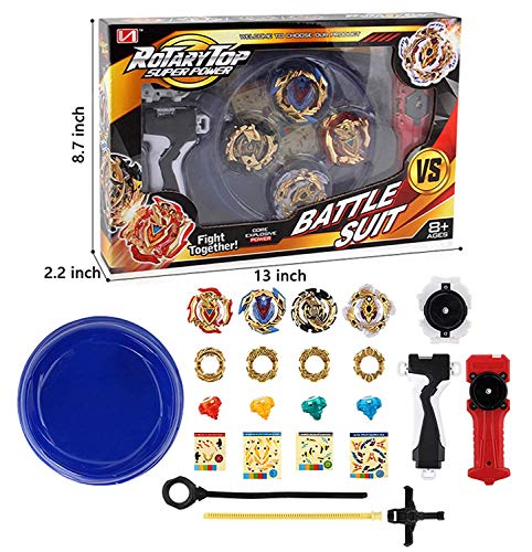 Bey Battle Gyro Burst Evolution Battling Top Fusion Metal Master Rapidity Fight with 4D Launcher Grip Set