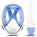 Vaincre 180° Full Face Snorkel Mask Panoramic View Anti-Fog,Anti-Leak Snorkeling Design with Adjustable Head Straps-See Larger Viewing Area Than Traditional Masks for Adults Youth (White/Blue S/M)