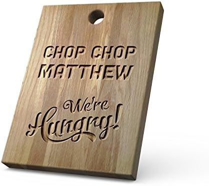 Personalized Wooden Chopping Board with Chop Chop Personalised design - Solid Oak, Ideal for Chopping / Cutting or Presenting your food - A Perfect Gift for Friends and Loved Ones.