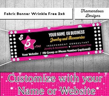 Amazon Com Custom Jewelry And Accessories Fabric Banner Wrinkle