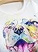 Futurino Women's Summer Colourful Ink Pit Bull Dog Print Loose Sleeve T-Shirt (L, Smiling Pit Dog)