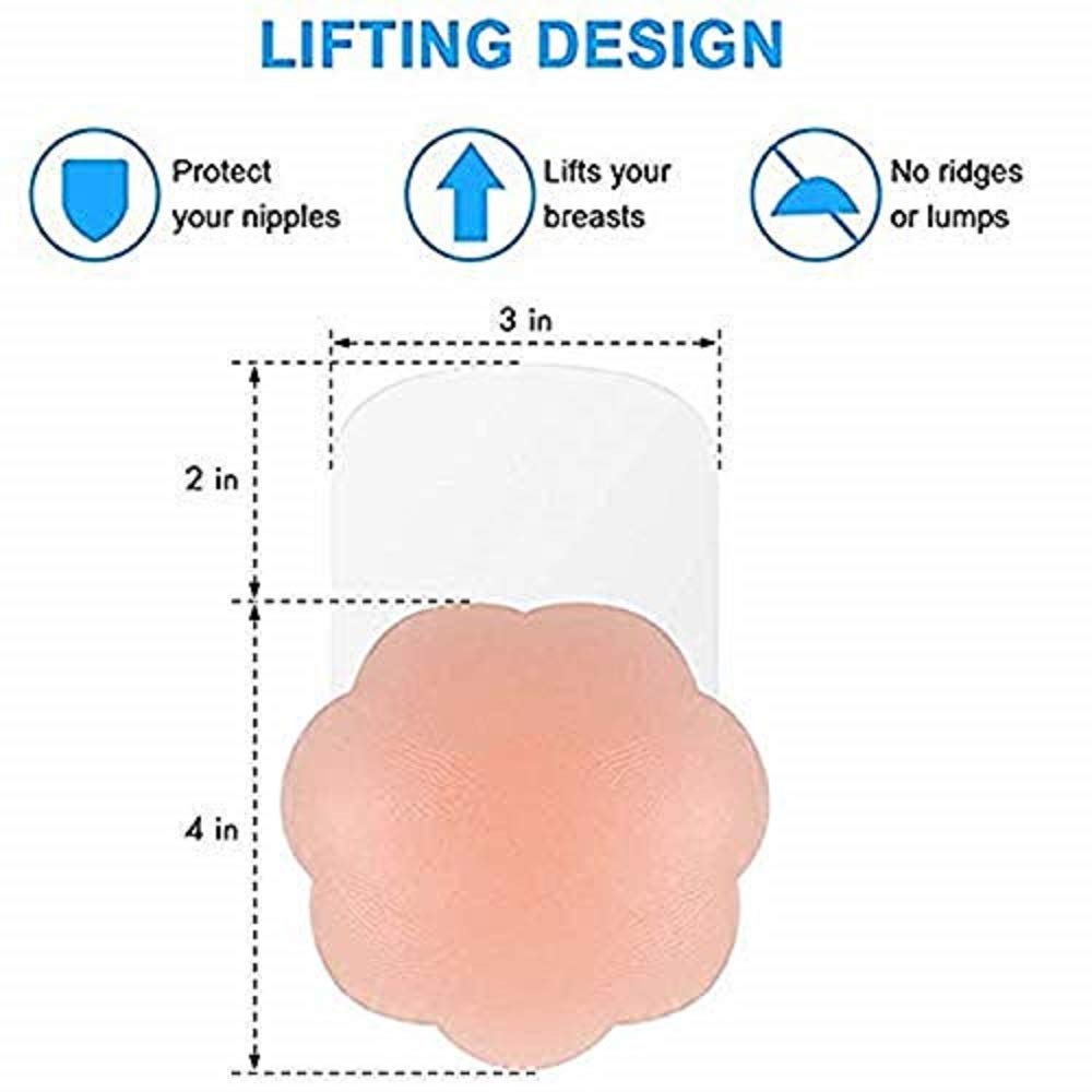 Nippleless Covers Sticky Silicone Reusable Breast Lift Nipple Cover Pasties, Womens Strapless Silicone Breast Pasties
