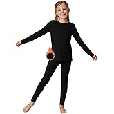 WELAKEN Girls Warm Thermal Underwear Set Kids Winter Base Layer Long Johns Sets for Cold weather/skiing
