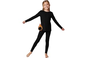 WELAKEN Girls Warm Thermal Underwear Set Kids Winter Base Layer Long Johns Sets for Cold weather/skiing