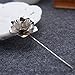 2 PCS Men's Rose Golden Flower Lapel Stick Brooch Pin for Sui,Gold/Sliver
