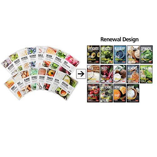 DERMAL Super Food Facial Mask Sheet 25g Pack of 16 - Real Fresh Healthy Superfood Facial Sheet Mask  - //medicalbooks.filipinodoctors.org