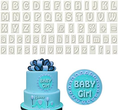 Sala Houseware - Baking Cake Mold Plastic Cookie Cutter Fondant Tool 64 Characters Upper & Lower Case Alphabet Letter Set Cake Tool Fondant Mold