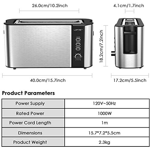 Long Slot Toaster, 2 Slice Toaster Best Rated Prime with Warming Rack