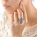 Dnswez Vintage Black Marcasite Crystal Butterfly Filigree Wide Cocktail Rings for Women Xmas Gift
