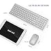 Seenda Ultra Slim Low Profile Rechargeable Wireless Keyboard and Mouse Combo with Number Pad for Windows Devices, Silver