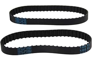 Heyiarbeit 108XL Rubber Timing Belt 5.08mm Pitch 10mm Width Industrial Timing Belt Synchronous Closed Loop Timing Belt for 3D Printers Black Tone 2pcs