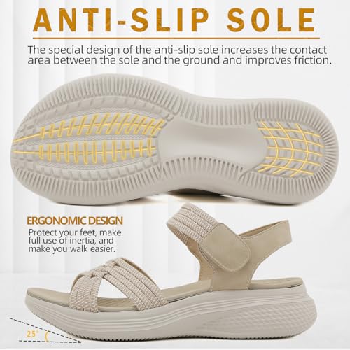 ZDQ Women's Summer Outdoor Orthopaedic Sandals with Soft Footbed, Size 35-42