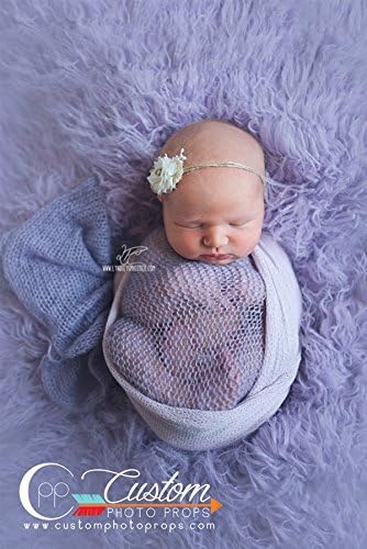 Hypoallergenic &amp; Washable Large Tulip Long Sheep Faux Flokati Fur Newborn Photo Props, Artificial Fur, Newborn Baby Photography Props, Long Fur