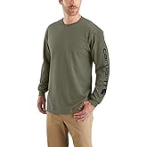 Carhartt Men's Loose Fit Heavyweight Long-sleeve Logo Sleeve Graphic T-shirt