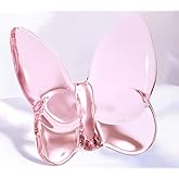 DUQGUHO Butterfly Gifts Decor Butterflies Pink Crystal Glass Figurines Flying Crystal Animal Collectible Decoration Gift for Women