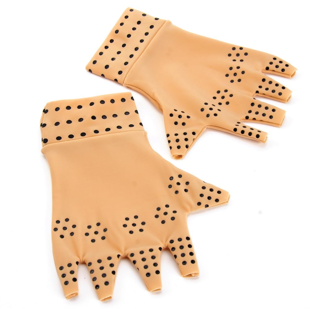 Easylife Compression Arthritis Gloves, Magnetic Therapy Fingerless Gloves for Men & Women, Hand Support for Arthritis Pain Relief, Breathable Stretch Fabric, One Size Fits All - Fully Guaranteed