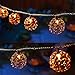 MYHH-LITES Outdoor Patio String Lights, 10 Mini Bulbs with Beaded Copper Wire Ball Style, UL Listed Connectable Weather-Resistant Indoor/Outdoor Decor Light for Home Pergola Garden Party Backyard
