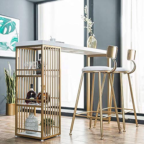 ODDINER Bartisch Küche, Theke, Tisch Bistrotisch Frühstück Esstisch Couchtisch mit 3-Tier Storage Rack Regale for… – Bild 6