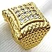 Ahappy-Hip hop Size 8-15 Jewelry Men Wedding Engagement 18K Gold Filled Ring R105