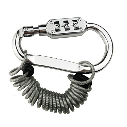 CHCYCLE Motorcycle helmet lock helmet motorcycle accessories with Security Cable (Silver)