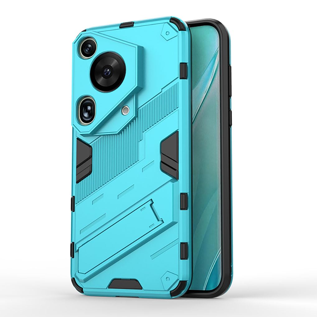 SEAHAI Case for HUAWEI Pura 70 Ultra, Ultra-thin Protective Silicone TPU Shockproof Hybrid Hard PC Back Phone Cover, with Foldable Hidden Form Bracket, Blue