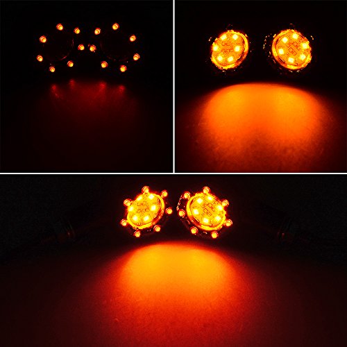 image for Anzio 4X Universal Motorcycle Integrated Red Amber LED Turn Signal Run