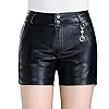 HAHAEMMA-Damen-Herbst-Winter-Leder-Shorts-Kunstleder-Hotpants-Hohe-Taille-Kurz-Mini-Hose