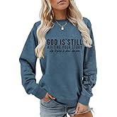 CEZOUAE God Is Still Writing Your Story Stop Trying To Steal The Pen Crewneck Sweatshirts Women Christian Graphic Pullover