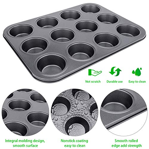 Muffin Pan, Standard 12&6 Cup Cupcake Tin NonStick Bake Ware Bar
