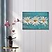 wall26 Canvas Print Wall Art White Daisies on Vintage Blue Wood Panel Floral Plants Illustrations Realism Rustic Scenic Colorful Multicolor Ultra for Living Room, Bedroom, Office - 12