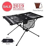 FRUITEAM Portable Camp Table Folding Beach Table Roll Up Picnic Table with Carry Bag for Backpack Hiking Camping