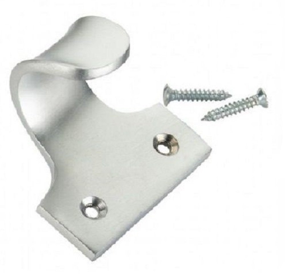 Solid Sash Window Finger Lift Pull Slide Handle 50mm + Screws - Satin Chrome by Chivrose Ltd