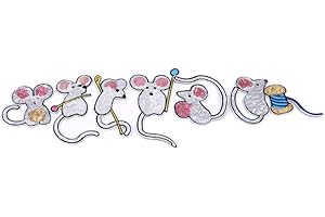 6 Pcs Cute Mouse Sequins Patches Vintage Embroidered Applique T-Shirt Coat Patch Sewing Garment Accessories DIY Decoration Fa