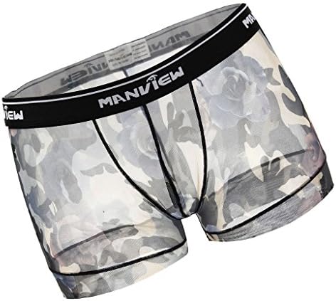 フラワー柄 おしゃれ シースルー ローライズ メンズ下着 ボクサーブリーフ パンツ 快適 花柄 透け 4色4サイズ選べ