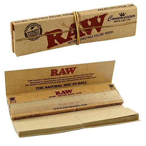 RAW Kingsize Slim Rolling Papers with Tips - Image 3